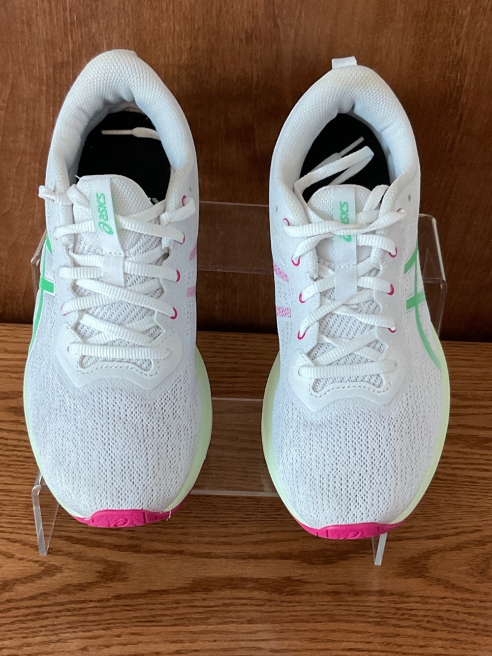 ASICS Women's White Sneakers with Mint Green & Pink Accents - Picture 3 of 6
